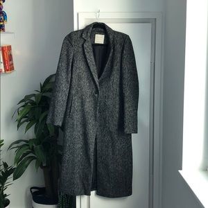 Zara Dark Grey Herringbone Coat